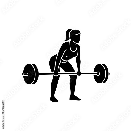 Strength and Silhouette: An athlete executes a perfect deadlift with a barbell, showcasing dedication, power, and fitness with dynamic energy.