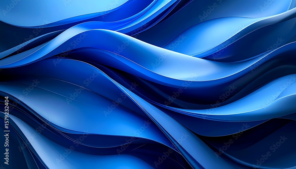 Obraz premium Abstract 3D blue flowing ribbons
