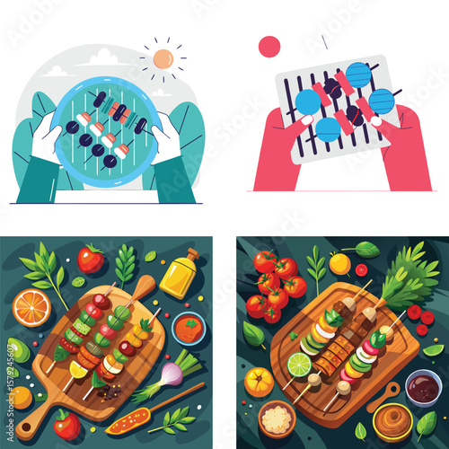 Delicious skewers and grilling fun with fresh ingredients