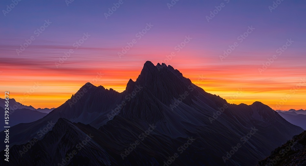 Naklejka premium sunset in the mountains