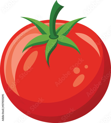 Sparkling Beverage Fresh Red Tomato, Vibrant and Juicy, Perfect for Salads and Sauces, Farm-Fresh Produce Illustration