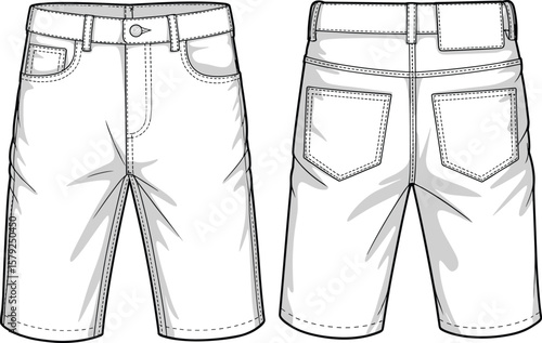 Women's White Poncho Cape Styles with Button Detail and Stand Collar Fashion Flat Sketch CAD Drawing Vector Illustration, Apparel Template