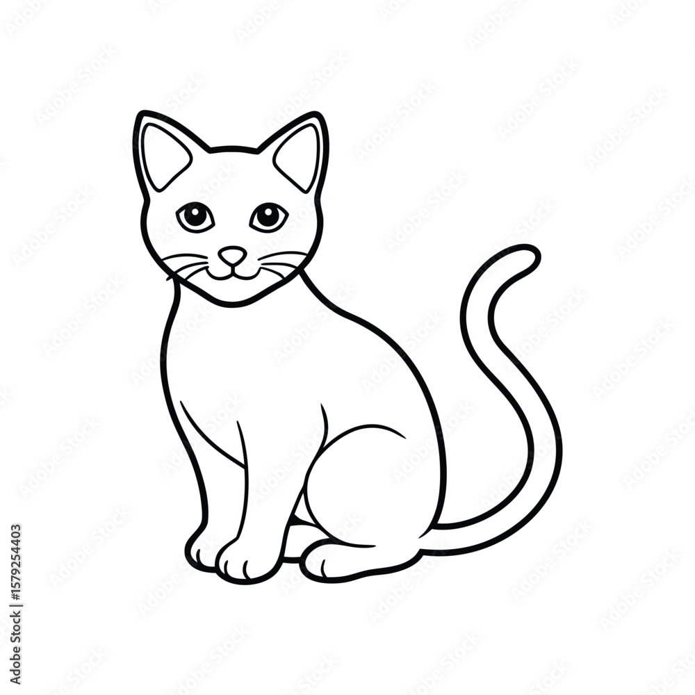 Naklejka premium baby cat line art