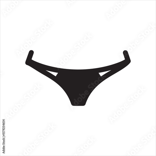 Simple black silhouette of a bikini bottom underwear