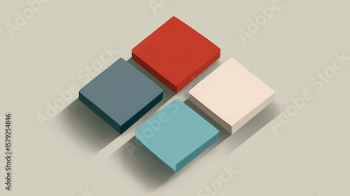 Three flat geometric shapes positioned to imply invisible connection