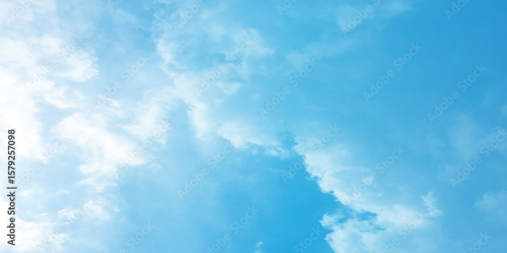 Obraz premium Sky blue effect clouds sunny light effect soft splashed reflection wallpaper. Clouds floating in the sky often evoke a feeling of calm or serenity, the peaceful mood of the image a storm approaching b