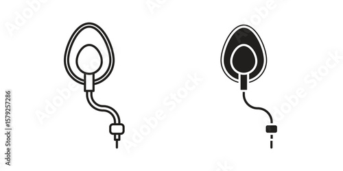 Anesthesia icon outline and solid vector sign, linear pictograms