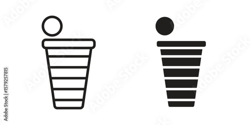 Beer pong icon outline and solid vector sign, linear pictograms