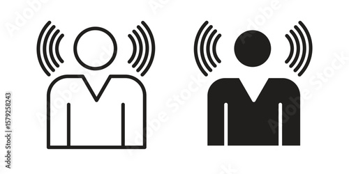 Brand awareness icon outline and solid vector sign, linear pictograms