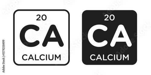Calcium icon outline and solid vector sign, linear pictograms