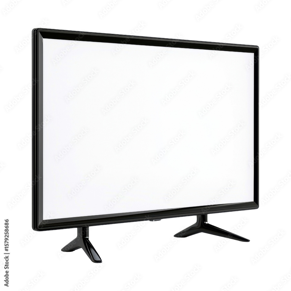 Naklejka premium Modern blank television screen on a sleek stand