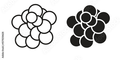 Cancer icon outline and solid vector sign, linear pictograms