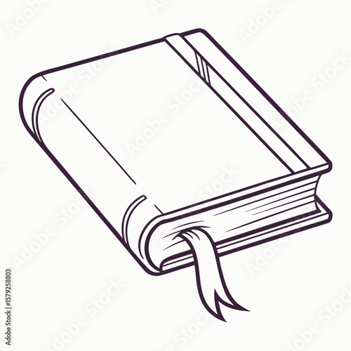 Hardcover book with ribbon bookmark reading knowledge