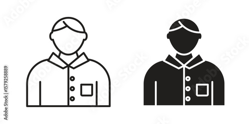 Cashier icon outline and solid vector sign, linear pictograms