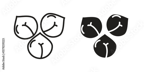 Chickpeas hummus icon outline and solid vector sign, linear pictograms