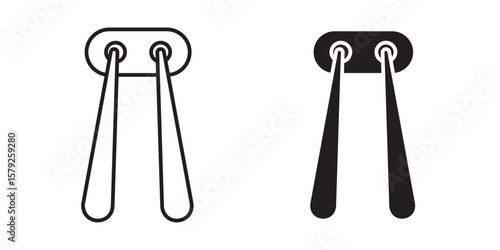 Chopsticks icon outline and solid vector sign, linear pictograms