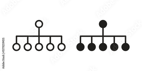 classification icon outline and solid vector sign, linear pictograms