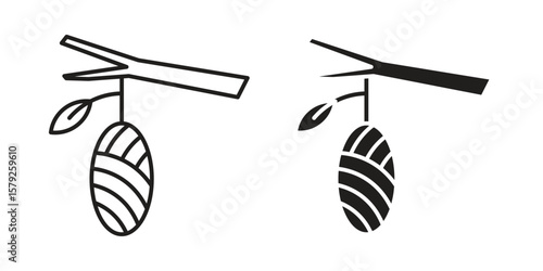 Cocoon icon outline and solid vector sign, linear pictograms