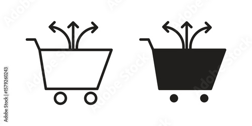 Cross sell icon outline and solid vector sign, linear pictograms