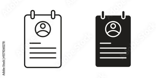 Curriculum icon outline and solid vector sign, linear pictograms