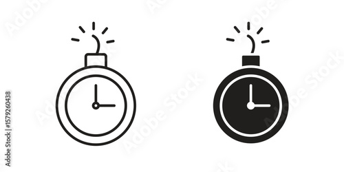 Deadline icon outline and solid vector sign, linear pictograms