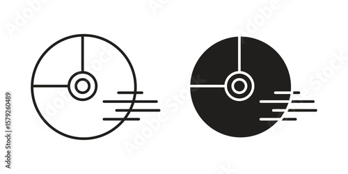 Death star icon outline and solid vector sign, linear pictograms