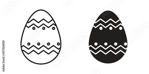 Easter eggs icon outline and solid vector sign, linear pictograms