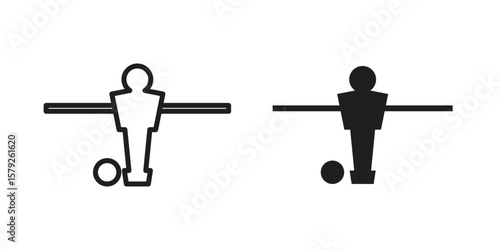 Foosball icon outline and solid vector sign, linear pictograms