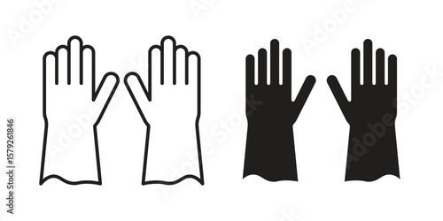 Gloves icon outline and solid vector sign, linear pictograms