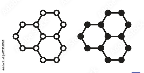 Graphene icon outline and solid vector sign, linear pictograms
