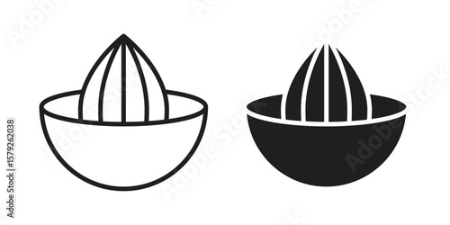 Hand Juicer icon outline and solid vector sign, linear pictograms