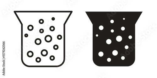 Hard Water icon outline and solid vector sign, linear pictograms