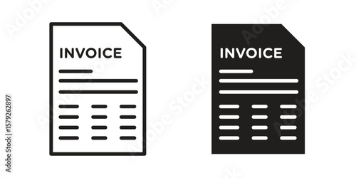Invoice icon outline and solid vector sign, linear pictograms