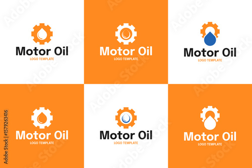 Set collection of motor oil logo design template vector illustration