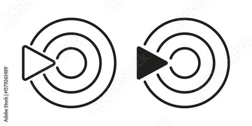 Livestream icon outline and solid vector sign, linear pictograms