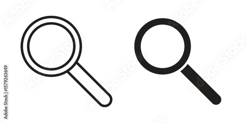 Magnifying glass icon outline and solid vector sign, linear pictograms