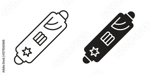 Mezuzah icon outline and solid vector sign, linear pictograms
