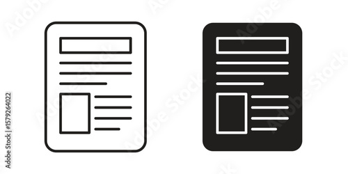 Mood board icon outline and solid vector sign, linear pictograms