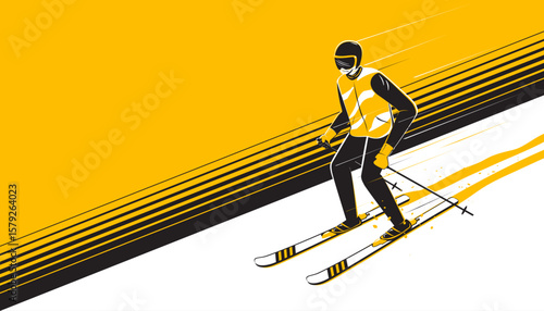 Ski winter sports  abstract background design. Sports concept
