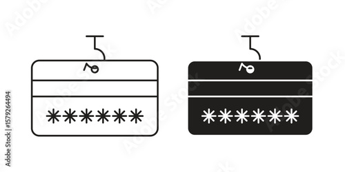 Password phishing icon outline and solid vector sign, linear pictograms