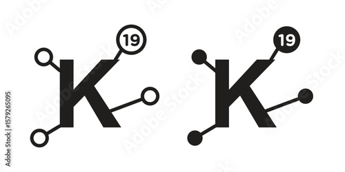 Potassium icon outline and solid vector sign, linear pictograms