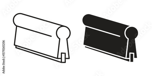 Print screen icon outline and solid vector sign, linear pictograms