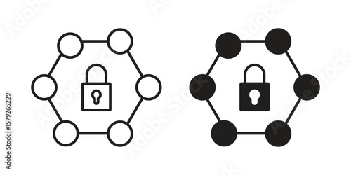 Private network icon outline and solid vector sign, linear pictograms