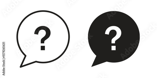 Question icon outline and solid vector sign, linear pictograms