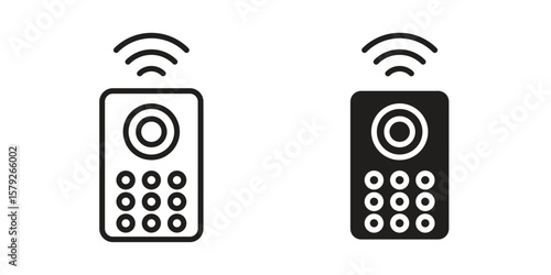 Remote control icon outline and solid vector sign, linear pictograms