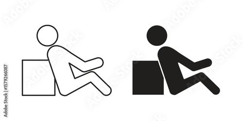Resting icon outline and solid vector sign, linear pictograms