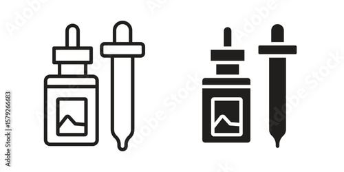 Serum icon outline and solid vector sign, linear pictograms