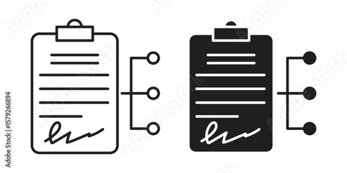 Smart contract icon outline and solid vector sign, linear pictograms