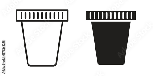 Urine test icon outline and solid vector sign, linear pictograms