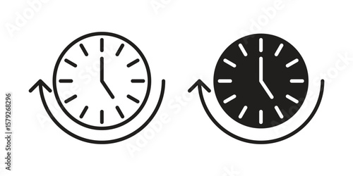 Uptime and downtime icon outline and solid vector sign, linear pictograms